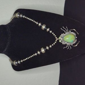 NWOT Marc Begay SS Masterpiece Carico Lake Turquoise Spider Pendant/Brooch